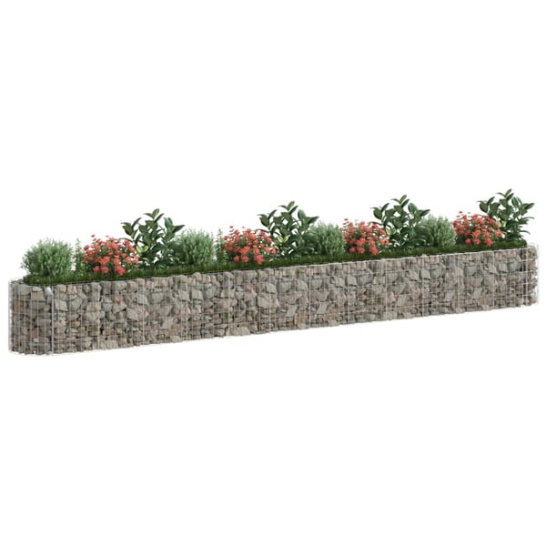 vidaXL gabion-højbed 470x50x50 cm galvaniseret jern