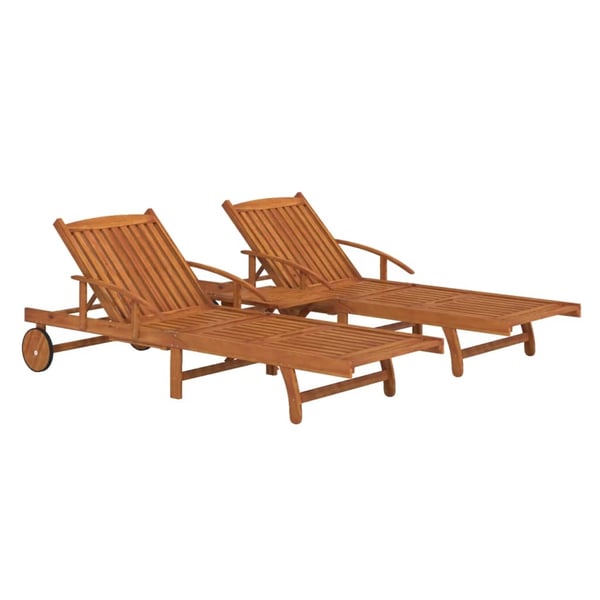 vidaXL Solsenger 2 stk med bord heltre akasie