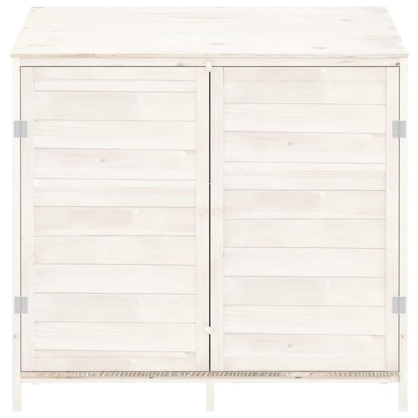 vidaXL Hageskur hvit 102x52x112 cm heltre gran