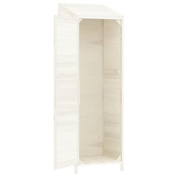 vidaXL Hageskur hvit 55x52x174,5 cm heltre gran