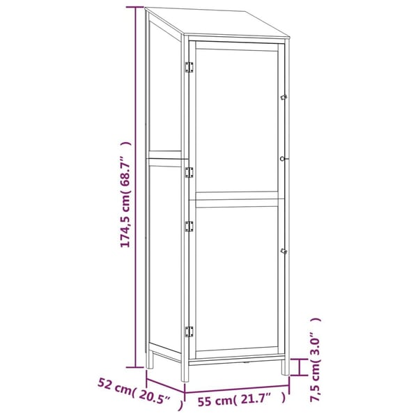 vidaXL Hageskur hvit 55x52x174,5 cm heltre gran