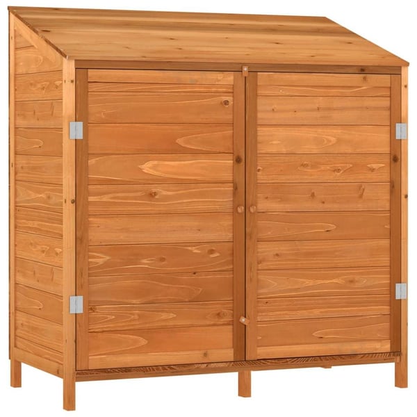vidaXL Hageskur brun 102x52x112 cm heltre gran