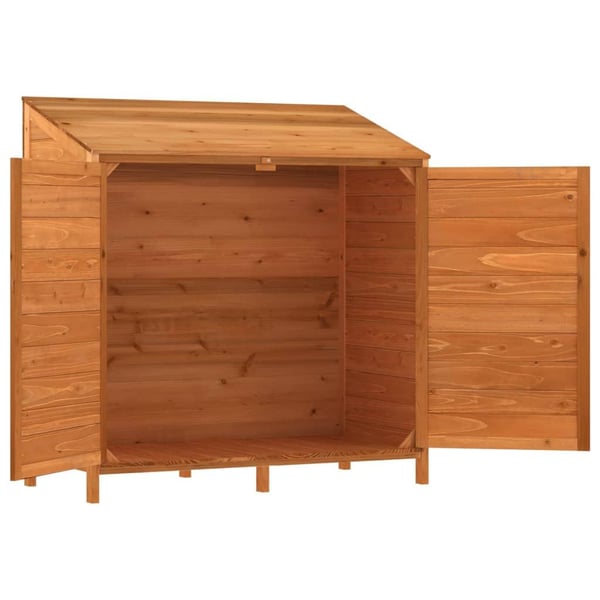 vidaXL Hageskur brun 102x52x112 cm heltre gran