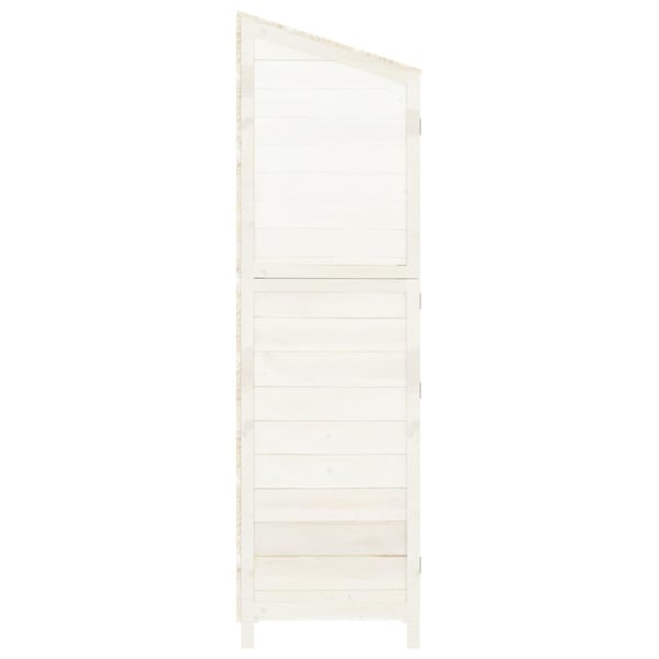vidaXL haveskur 102x52x174,5 cm massivt grantræ hvid
