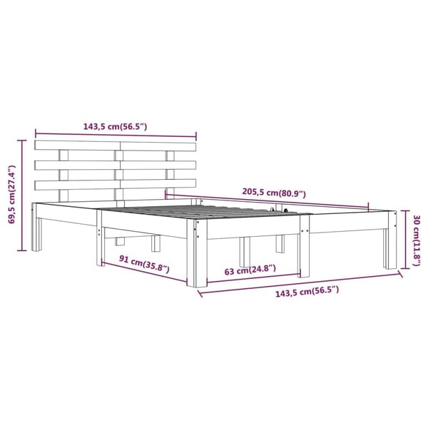 vidaXL Sengeramme heltre 140x200 cm