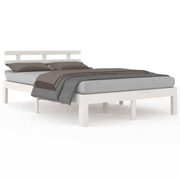 vidaXL Sengeramme hvit heltre 140x200 cm