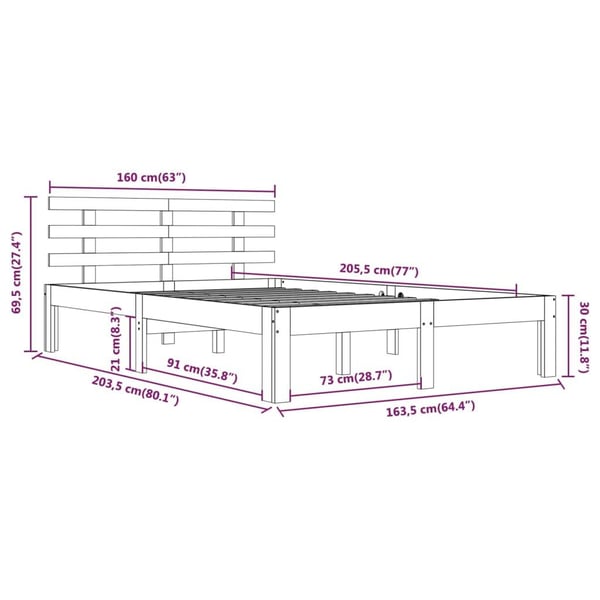 vidaXL Sengeramme heltre 160x200 cm
