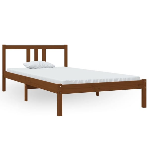 vidaXL Sengeramme honningbrun heltre 100x200 cm
