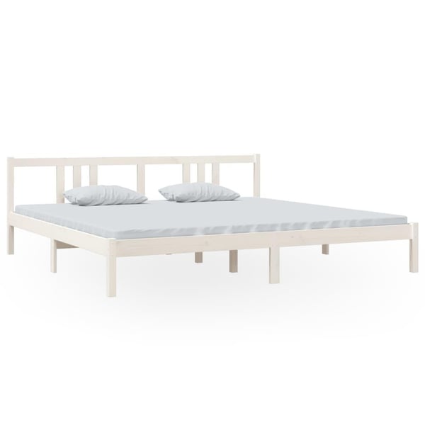vidaXL Sengeramme hvit heltre 200x200 cm