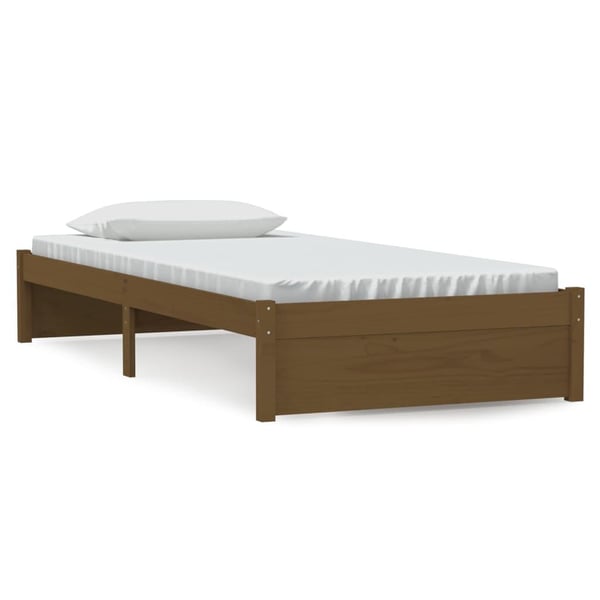 vidaXL Sengeramme honningbrun heltre 90x190 cm Single
