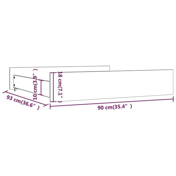 vidaXL Sengeskuffer 2 stk heltre furu