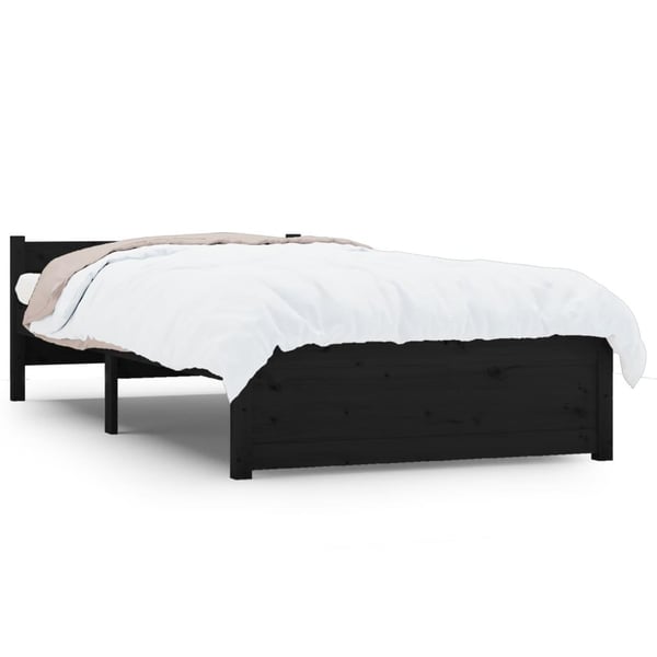 vidaXL Sengeramme svart heltre 90x200 cm