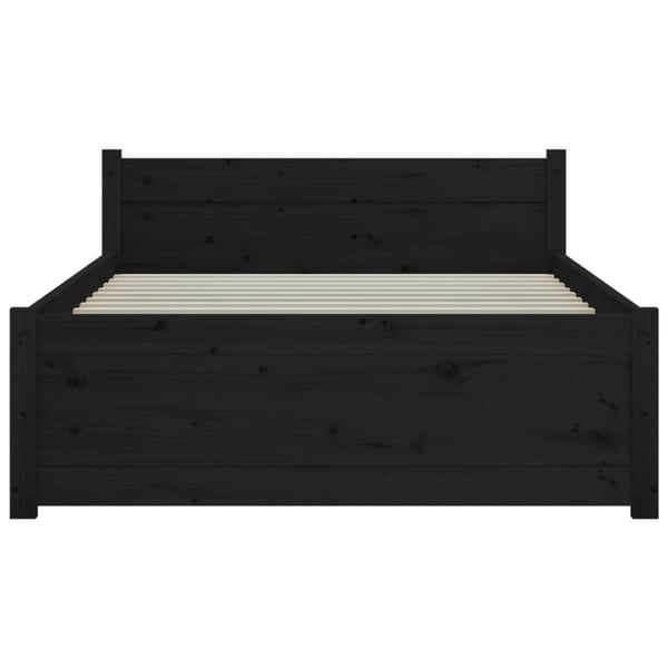 vidaXL Sengeramme svart heltre 90x200 cm