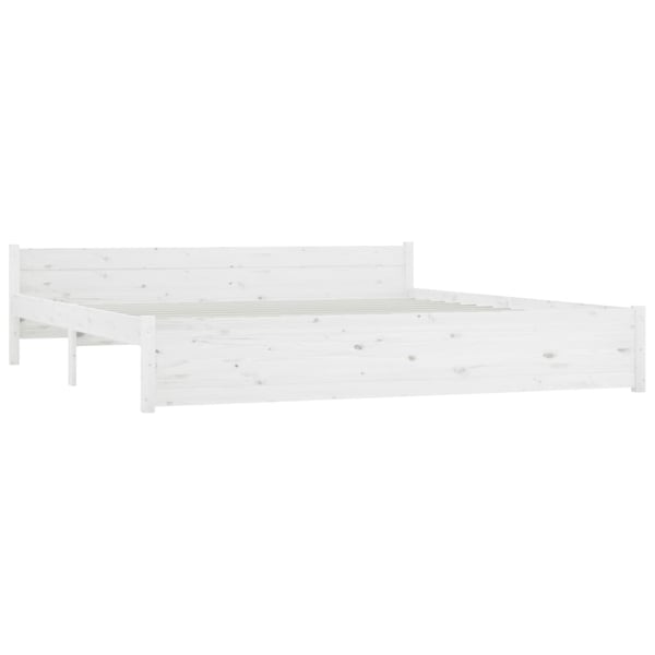 vidaXL Sengeramme hvit heltre 180x200 cm Super King
