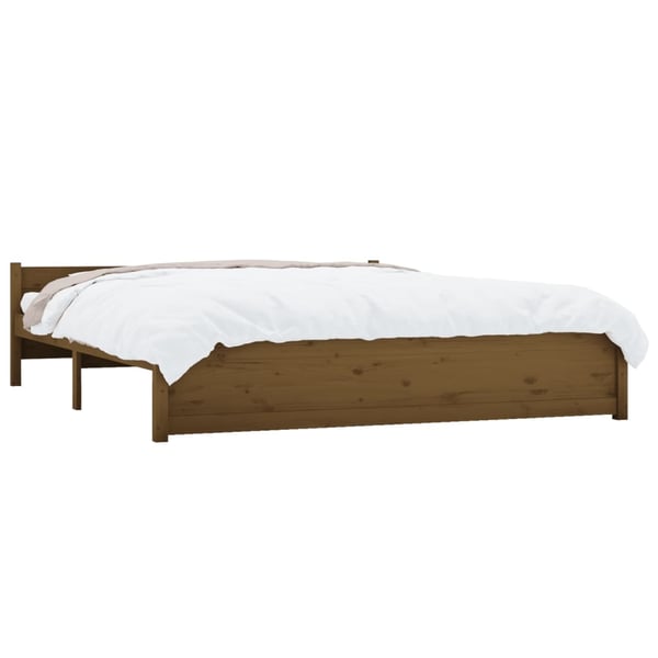 vidaXL Sengeramme honningbrun heltre 200x200 cm