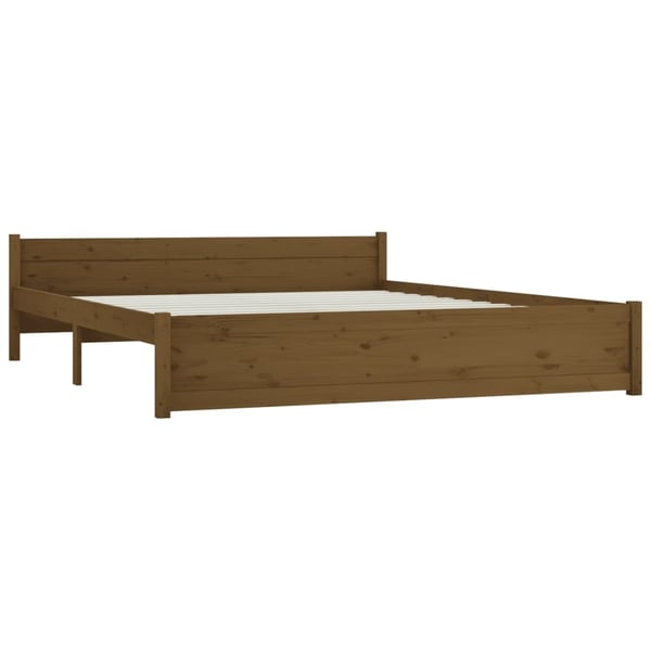 vidaXL Sengeramme honningbrun heltre 200x200 cm