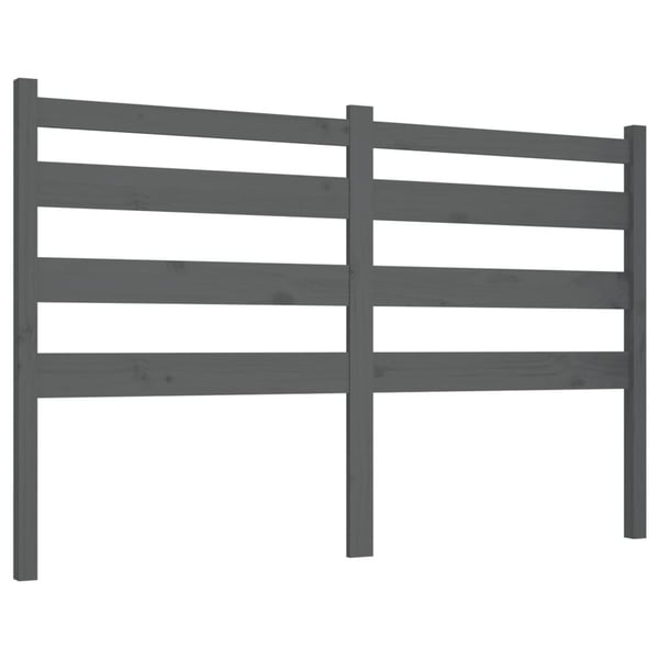 vidaXL Sengegavl grå 126x4x100 cm heltre furu