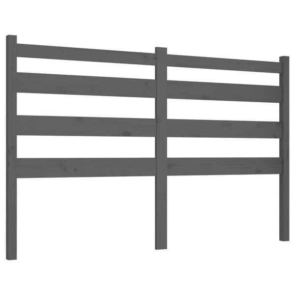 vidaXL Sengegavl grå 186x4x100 cm heltre furu