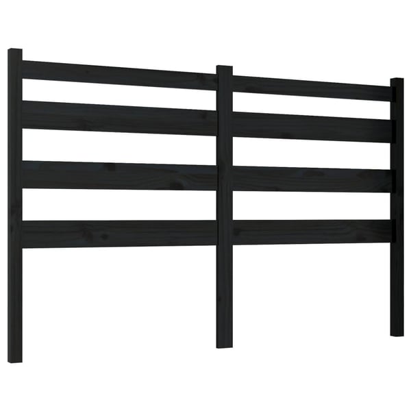 vidaXL Sengegavl svart 186x4x100 cm heltre furu