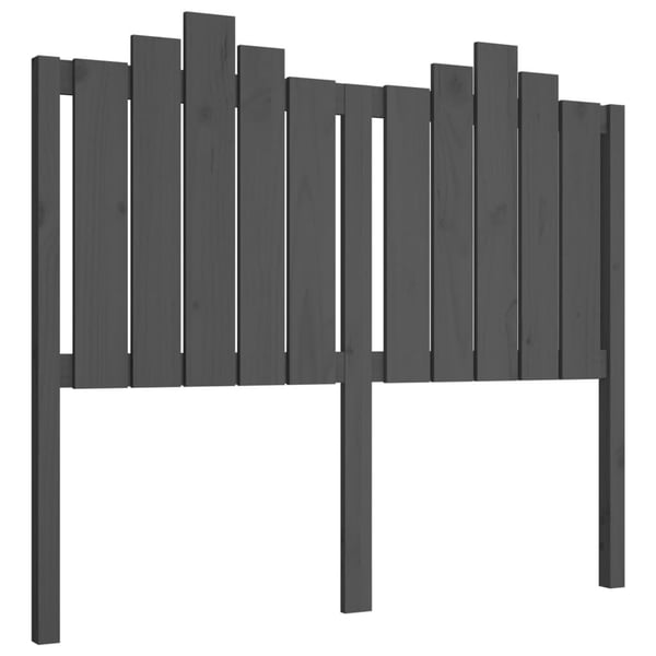 vidaXL Sengegavl grå 126x4x110 cm heltre furu