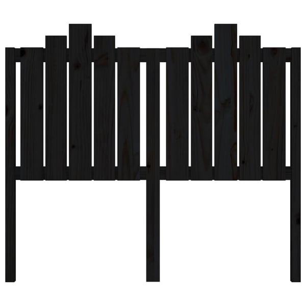 vidaXL Sengegavl svart 126x4x110 cm heltre furu