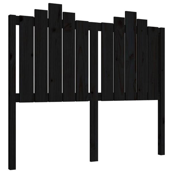vidaXL Sengegavl svart 126x4x110 cm heltre furu