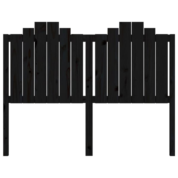 vidaXL Sengegavl svart 146x4x110 cm heltre furu