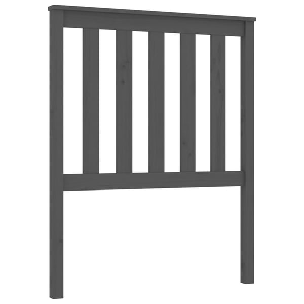 vidaXL sengegærde 81x6x101 cm massivt fyrretræ grå