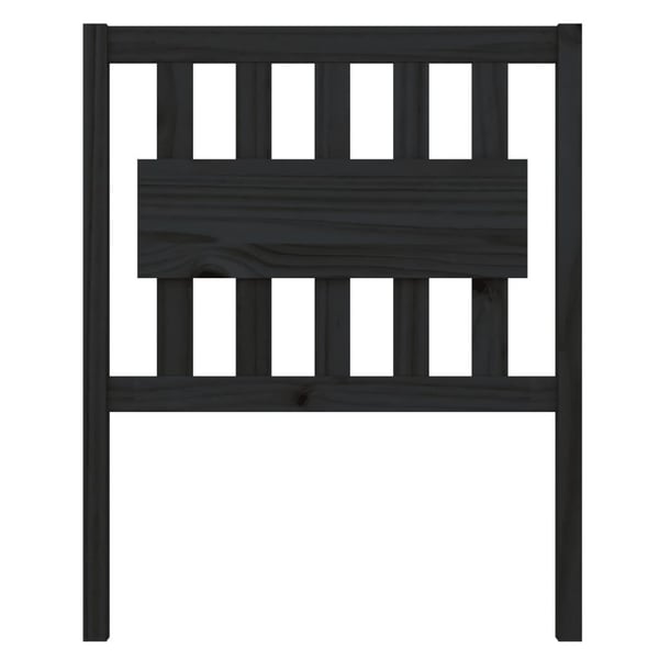 vidaXL Sengegavl svart 80,5x4x100 cm heltre furu