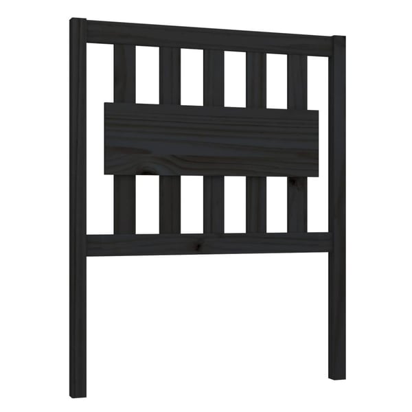 vidaXL Sengegavl svart 80,5x4x100 cm heltre furu