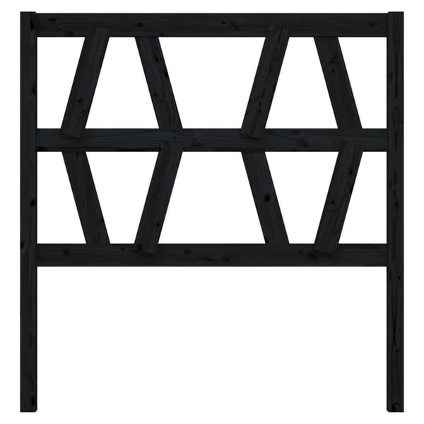 vidaXL Sengegavl svart 96x4x100 cm heltre furu