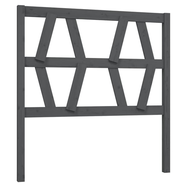 vidaXL Sengegavl grå 106x4x100 cm heltre furu
