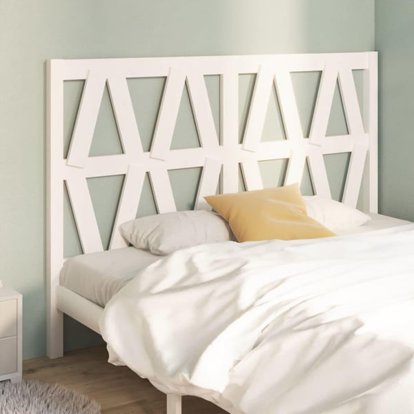 vidaXL Sengegavl hvit 126x4x100 cm heltre furu
