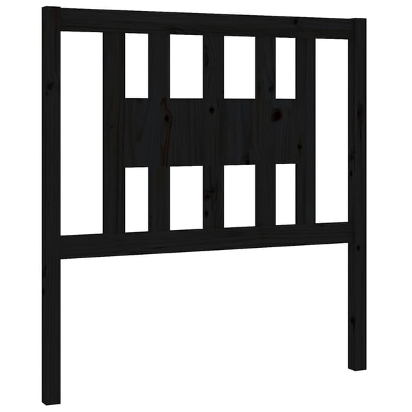 vidaXL Sengegavl svart 81x4x100 cm heltre furu