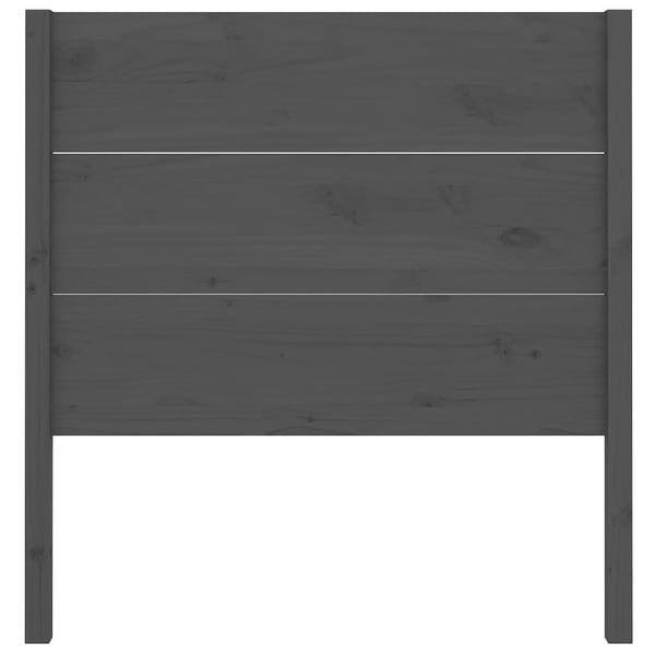 vidaXL Sengegavl grå 96x4x100 cm heltre furu