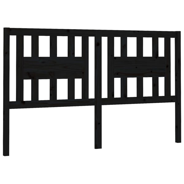 vidaXL Sengegavl svart 206x4x100 cm heltre furu