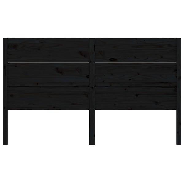 vidaXL Sengegavl svart 126x4x100 cm heltre furu