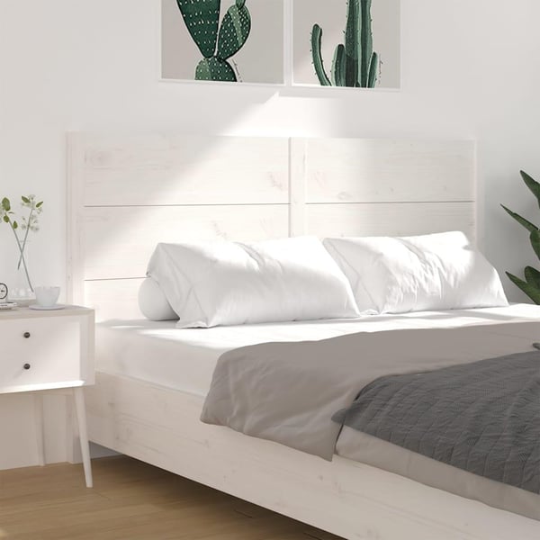 vidaXL Sengegavl hvit 206x4x100 cm heltre furu