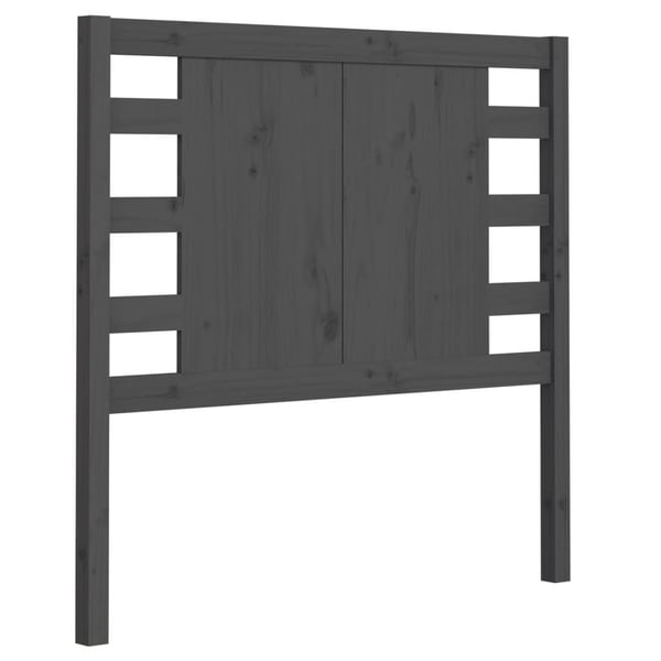 vidaXL Sengegavl grå 81x4x100 cm heltre furu