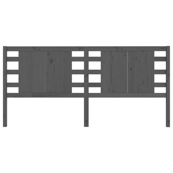 vidaXL Sengegavl grå 126x4x100 cm heltre furu