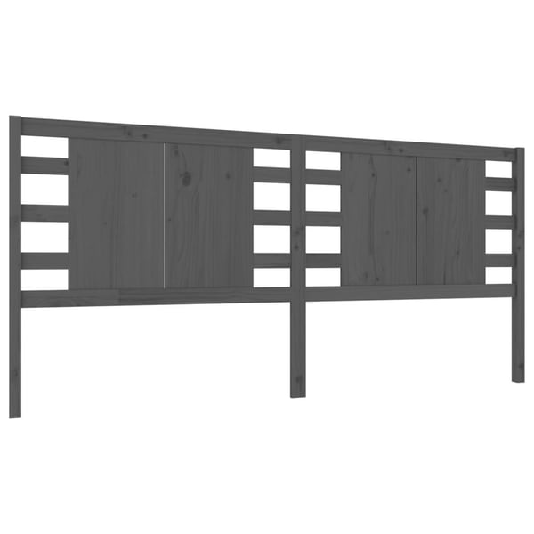 vidaXL Sengegavl grå 146x4x100 cm heltre furu