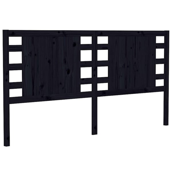 vidaXL Sengegavl svart 206x4x100 cm heltre furu