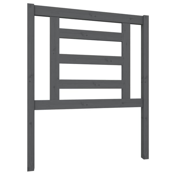 vidaXL Sengegavl grå 81x4x100 cm heltre furu