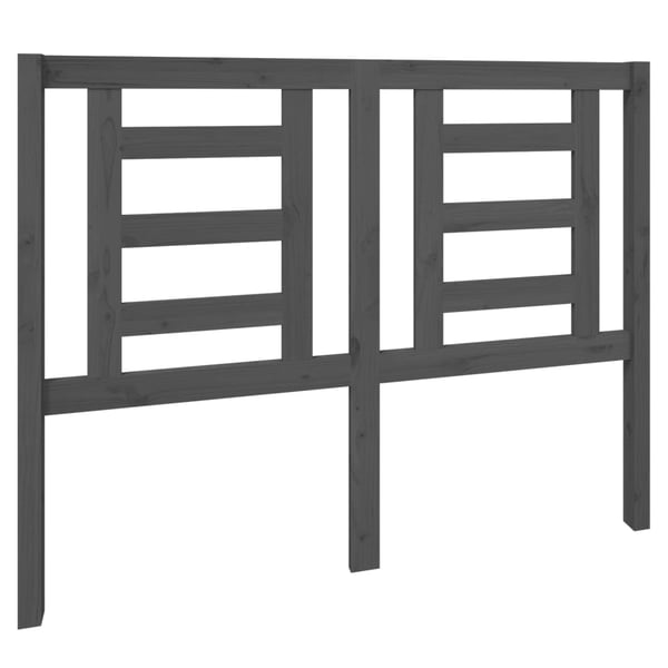 vidaXL Sengegavl grå 126x4x100 cm heltre furu
