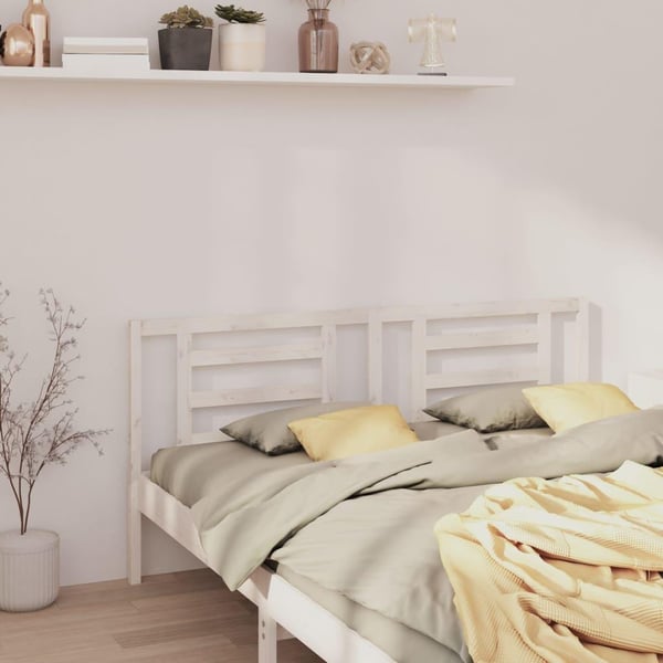 vidaXL Sengegavl hvit 166x4x100 cm heltre furu