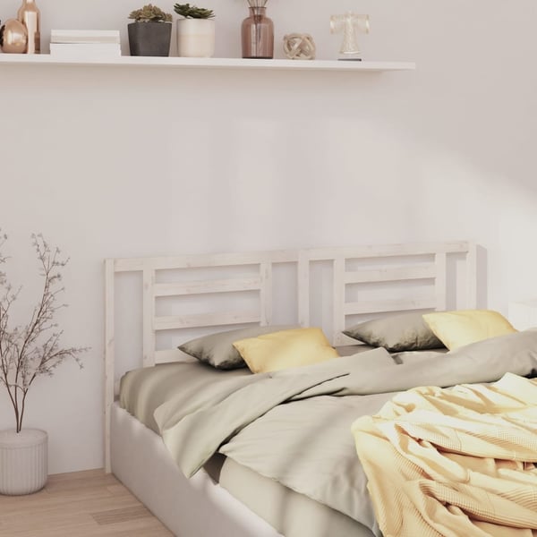 vidaXL Sengegavl hvit 166x4x100 cm heltre furu