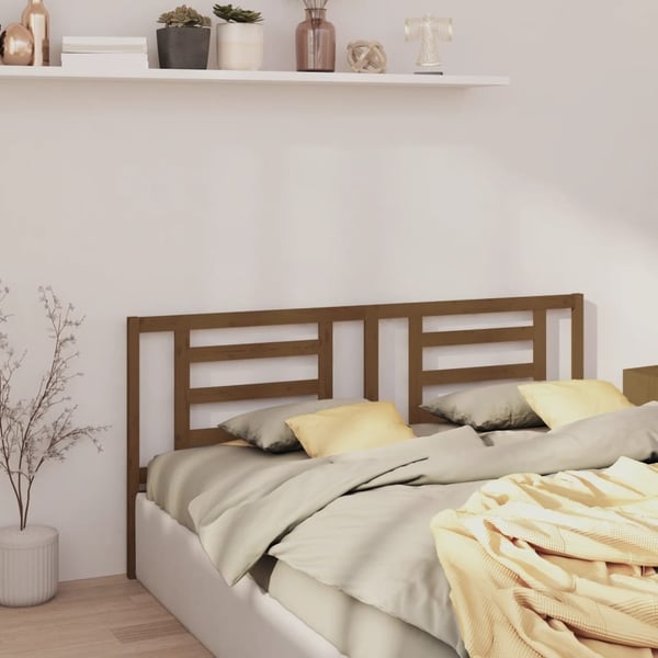 vidaXL Sengegavl honningbrun 186x4x100 cm heltre furu
