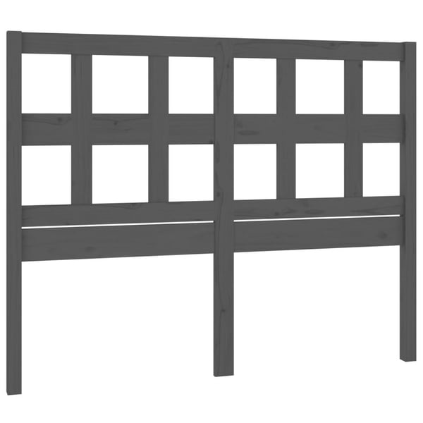 vidaXL Sengegavl grå 145,5x4x100 cm heltre furu