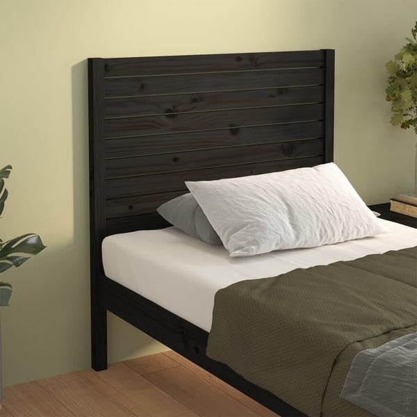 vidaXL Sengegavl svart 96x4x100 cm heltre furu