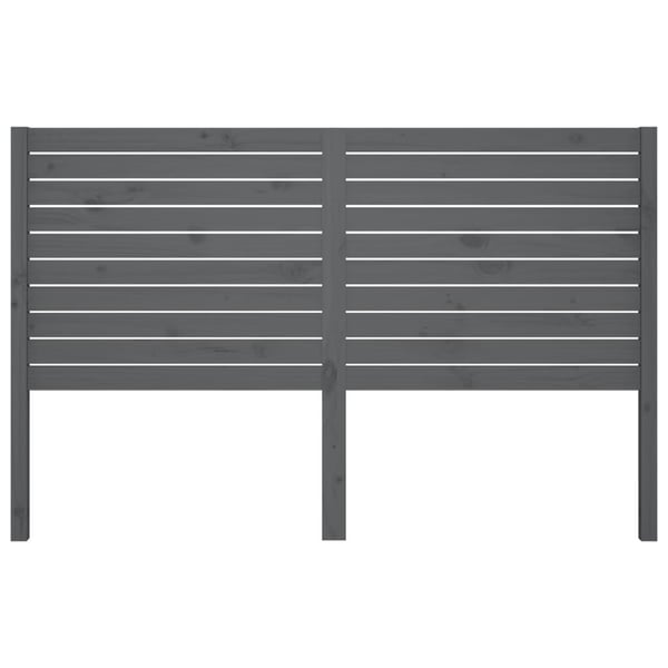 vidaXL Sengegavl grå 126x4x100 cm heltre furu